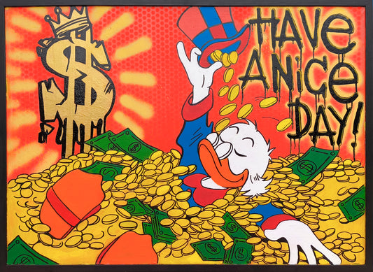 "Have a Nice Day!" - Original Pop Art Street McDuck Painting