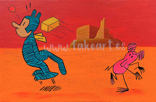 “Krazy Love”  – Vintage Comic Style painting | Krazy Kat Pop Art